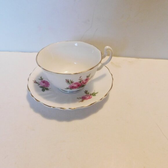 Vanderwood scalloped pink Rose cup and saucer VGU - Picture 2 of 7